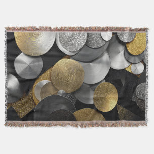 Moderne geometrische Kreise in Gold und Silber Decke