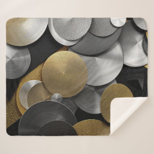 Moderne geometrische Kreise in Gold und Silber Sherpadecke