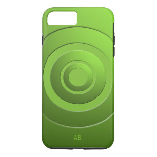Moderne geometrische Kreise leuchten alle Initiale iPhone 8 Plus/7 Plus Hülle