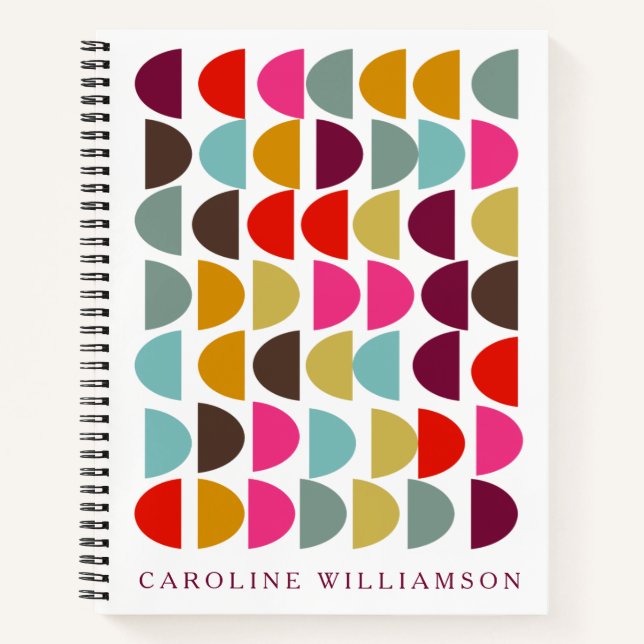 Moderne geometrische Kunst im Erdherbst Personalis Notizbuch (Vorderseite)