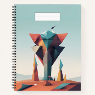 Moderne geometrische Kunst in Pastellton Blau Rosa Notizbuch