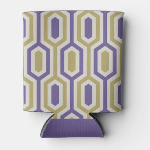 Moderne geometrische Lavendel- und Goldgetränkeküh Dosenkühler
