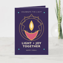 Moderne geometrische Licht-Freude-Zusammen Diwali-