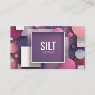 Moderne geometrische lila rosa glitzernde Kreise Q Visitenkarte