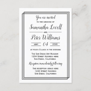 Moderne geometrische Linien - 3x5Wedding/Empfang l Einladung