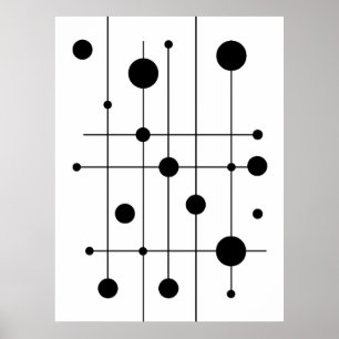 Moderne geometrische Linien und Kreise Kunst   Min Poster
