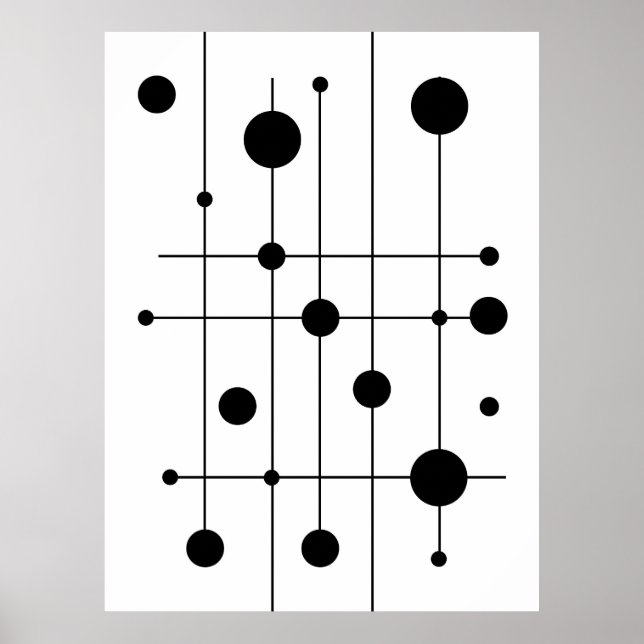 Moderne geometrische Linien und Kreise Kunst | Min Poster (Vorne)