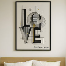 Moderne geometrische LOVE-Typografie abstrakte Kun