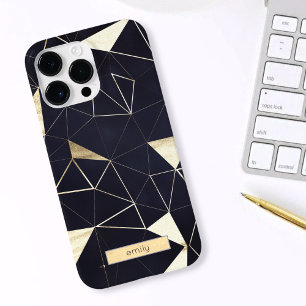 Moderne geometrische Marine + Gold iPhone / iPad G Case-Mate iPhone 14 Pro Max Hülle
