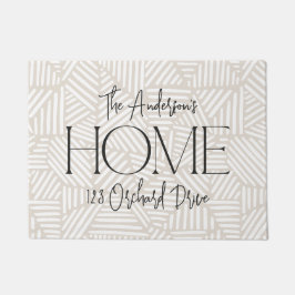 Moderne geometrische minimale Zuhause in Beige und Fußmatte