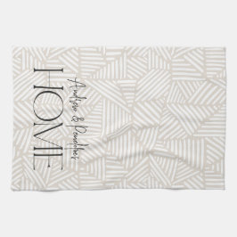 Moderne geometrische minimale Zuhause in Beige und Geschirrtuch