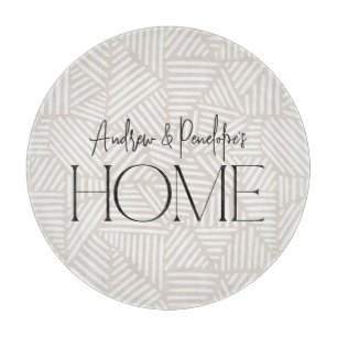 Moderne geometrische minimale Zuhause in Beige und Schneidebrett