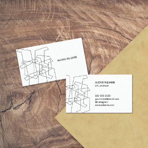 Moderne geometrische minimalistische elegante prof visitenkarte