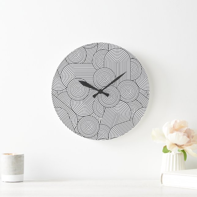 Moderne geometrische Mittelalter-Architektur Schwa Große Wanduhr (Zuhause)