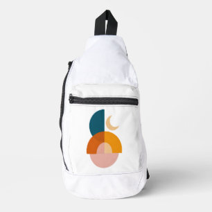 Moderne geometrische Mond-Abstrakte Kunst Crossbody Bag