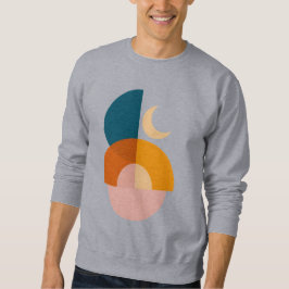 Moderne geometrische Mond-Abstrakte Kunst Sweatshirt