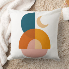 Moderne geometrische Mond-Abstraktkunst Kissen
