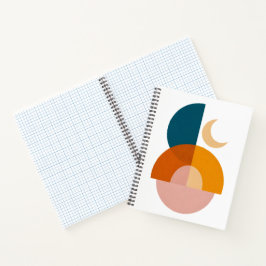 Moderne geometrische Mond-Abstraktkunst Notizbuch