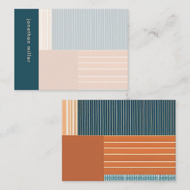 Moderne geometrische Monogramm-Note-Karte Mitteilungskarte (Vorne/Hinten)