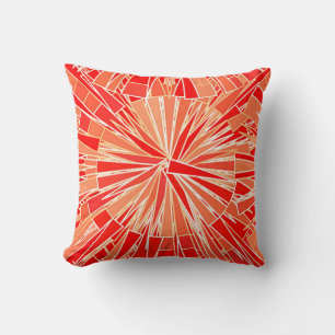 Moderne geometrische Mosaik, Korallenorange Kissen