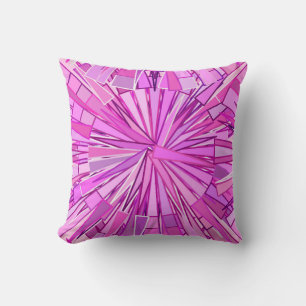 Moderne geometrische Mosaik, Violet und Orchid Kissen