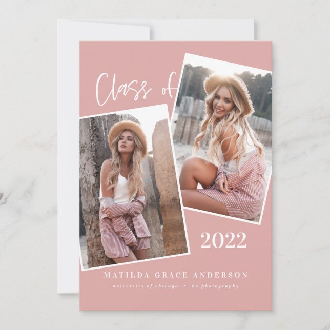 Moderne geometrische MultiFoto-Graduierungsparty (Vorderseite)