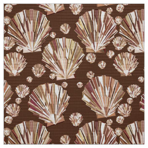 Moderne geometrische Muscheln, Tan und Dunkelbraun Stoff