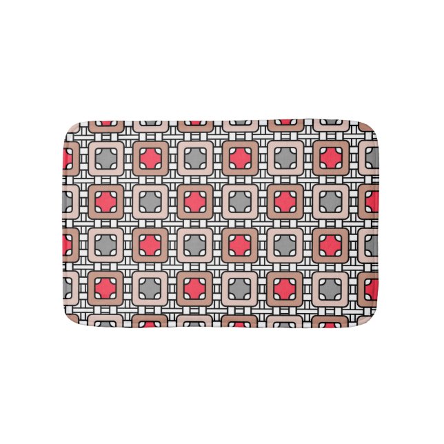 moderne geometrische Muster Deko grau, beige Badematte (Vorderseite)