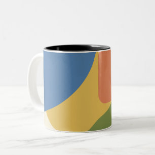 Moderne geometrische Muster des mittleren 20. Jahr Zweifarbige Tasse