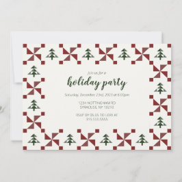 Moderne geometrische Muster Quilt Holiday Party Einladung