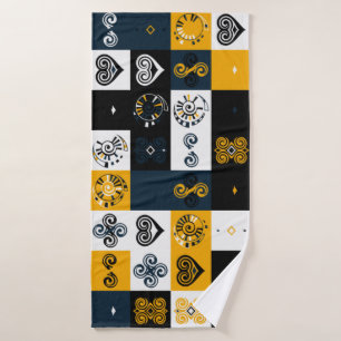 Moderne geometrische Muster trendy gelb Badehandtuch