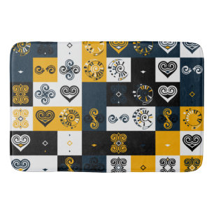 Moderne geometrische Muster trendy gelbe runde Kis Badematte
