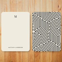 Moderne geometrische Mustermonogramm-Korrespondenz Mitteilungskarte