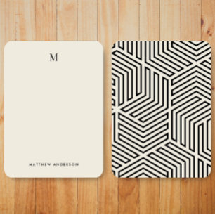 Moderne geometrische Mustermonogramm-Korrespondenz Mitteilungskarte
