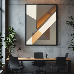 Moderne geometrische neutrale Erdtöne Poster
