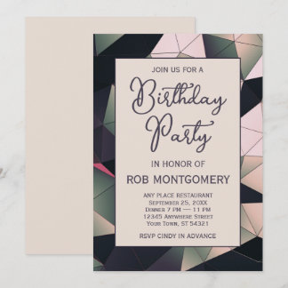 Moderne geometrische Party Einladung mit niedriger