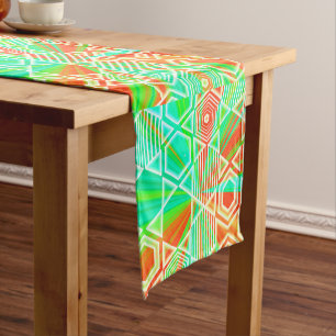 Moderne geometrische Pastell-Vintage Kurzer Tischläufer