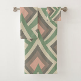 Moderne geometrische Pastellfarben Badhandtuch Set