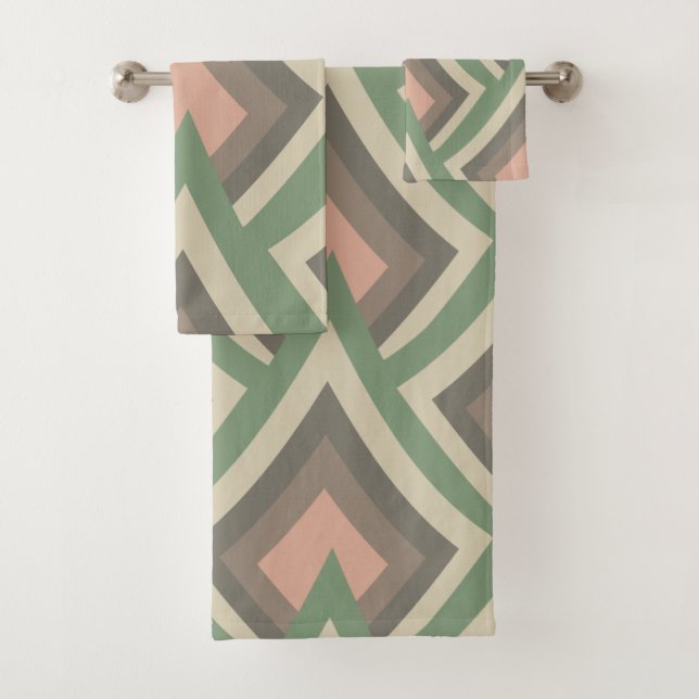 Moderne geometrische Pastellfarben Badhandtuch Set (Insitu)