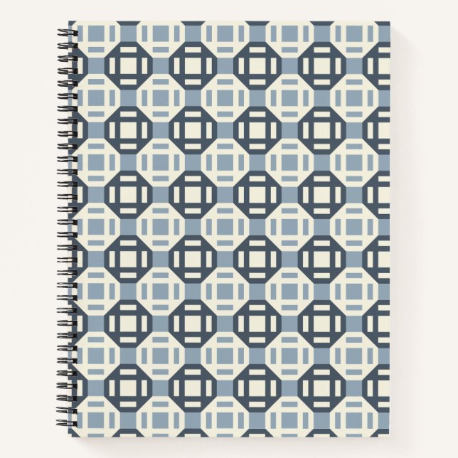 Moderne geometrische Patchwork-inspirierte Musteru Notizbuch (Vorderseite)