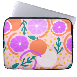 Moderne geometrische Pink Lemonade aus Zitrusfrüch Laptopschutzhülle