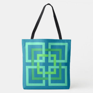 Moderne geometrische Quadrate, Aqua, Aquamarin, Li