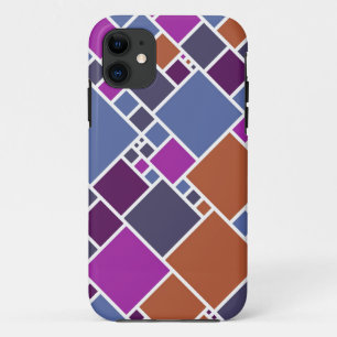Moderne geometrische Quadrate Braun Lila Grau Case-Mate iPhone Hülle