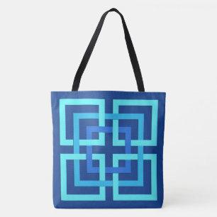 Moderne geometrische Quadrate, Kobalt und Sky Blue