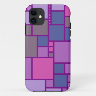 Moderne geometrische Quadrate   Rosa Lila Blau Case-Mate iPhone Hülle
