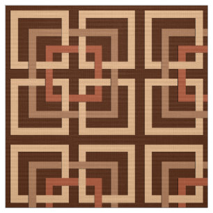 Moderne geometrische Quadrate, schokoladenbraun Stoff