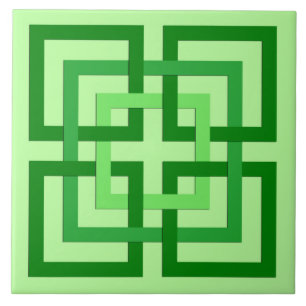 Moderne geometrische Quadrate, tadelloses Grünes Fliese