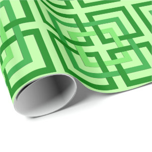 Moderne geometrische Quadrate, tadelloses Grünes Geschenkpapier