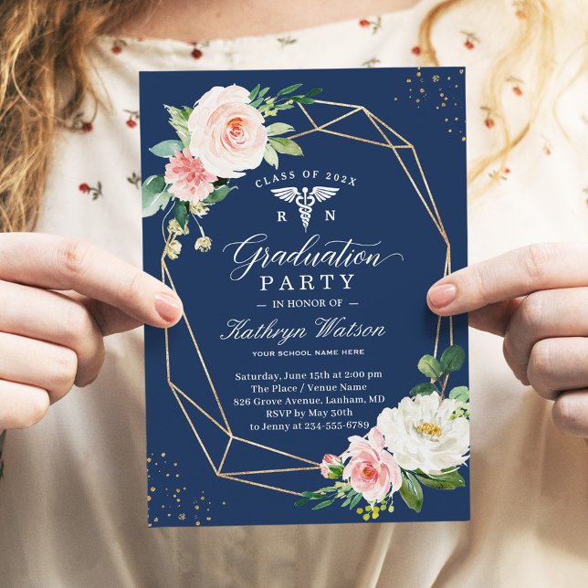 Moderne geometrische, registrierte Krankenschweste Einladung (Von Creator hochgeladen)