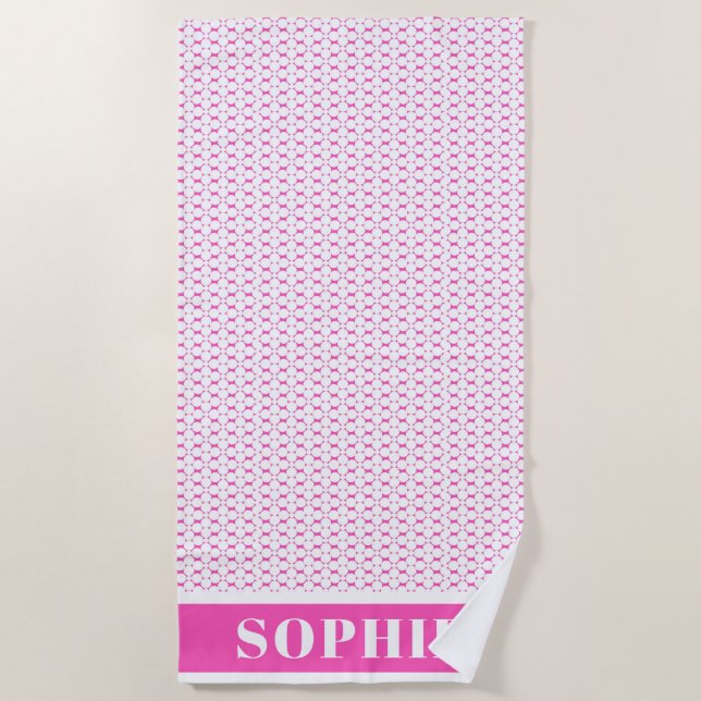 Moderne geometrische rosa Kreise Kinderkids Strandtuch (Vorderseite)